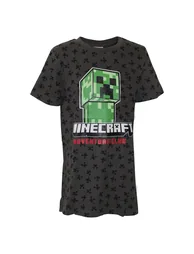 Minecraft Childrens/Kids Creeper All-Over Print T-Shirt - Grey