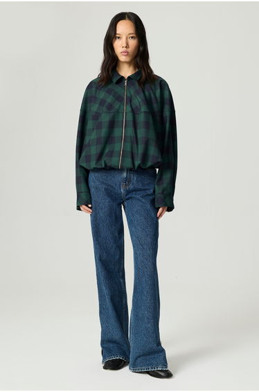 Checked Zip-Front Jacket