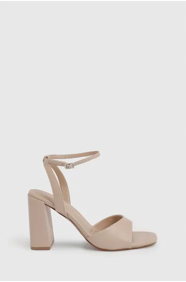 Basic Mid Block 2 Part Heels - nude