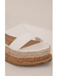 Jacey White Espadrille Flatform Sandals - 4