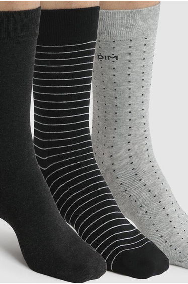 Pack of 3 Pairs of Crew Socks in Cotton Mix