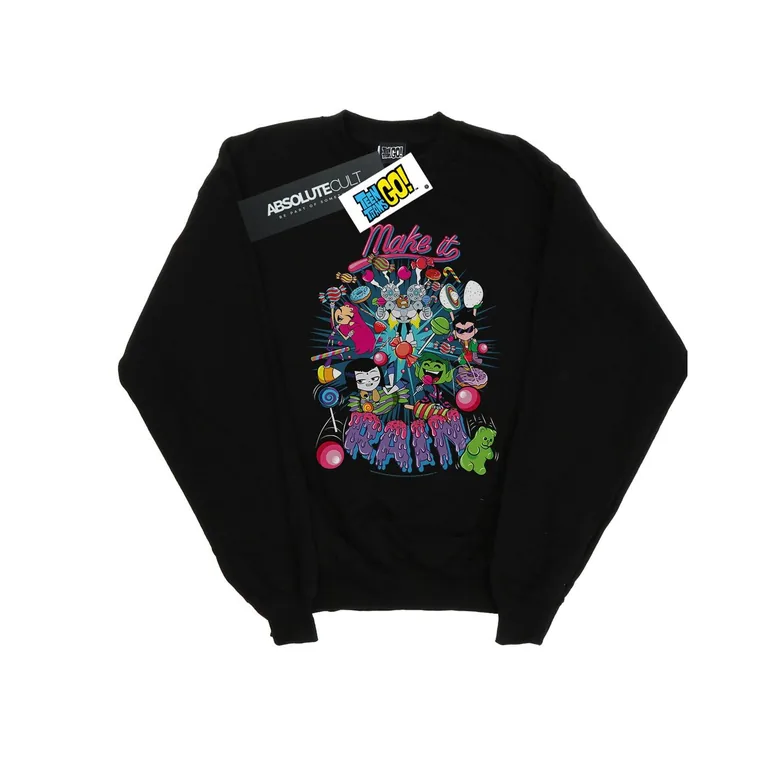 DC Comics Boys Teen Titans Go Make It Rain Sweatshirt - Black - 1