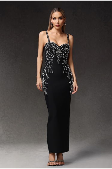 Juyce Sleeveless Diamond Bandage Maxi Dress