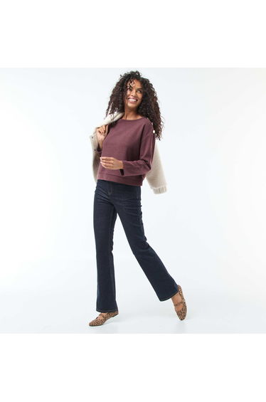 Sweater with decorative gold buttons on the shoulder PURPLE