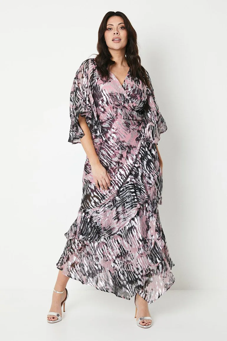 maxi midi dress L'AGENCE Rima Maxi Dress In Pale Mist Blue