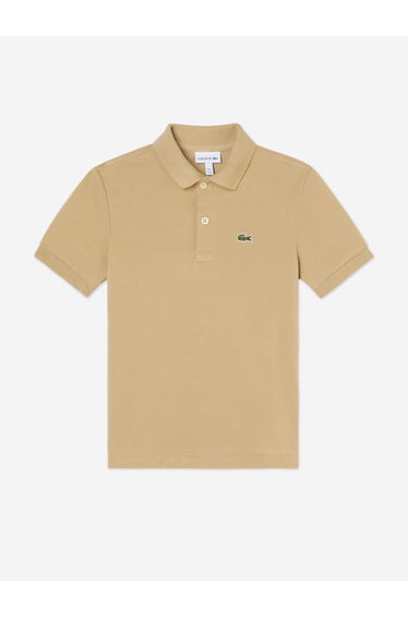 Lacoste Boys Pique Polo Shirt in Beige