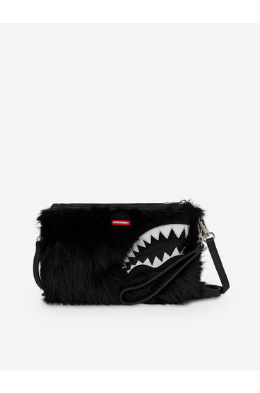 Sprayground Kids Fur Cray Crossover Clutch in Black (25cm)