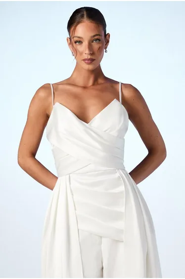 Satin Drape Detail Bridal Top