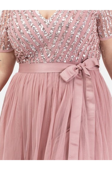 Maya Dusty Pink Satin Sash Belt
