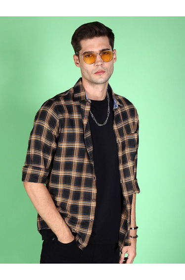 Men Regular Fit Checkered Casual Shirt