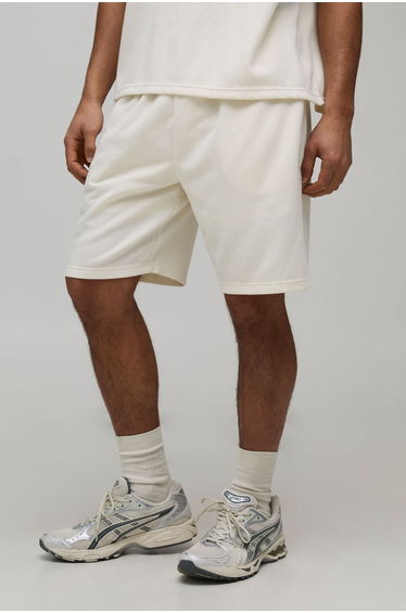 Relaxed Fit Waffle Shorts - ecru