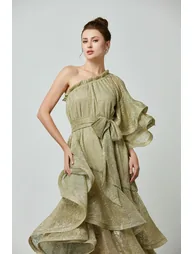 Ruffled mesh dress - 1