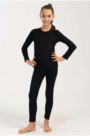 Girl Long Sleeve Crew Neck Thermal Suit