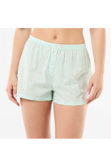 All-over striped elasticated shorts GREEN