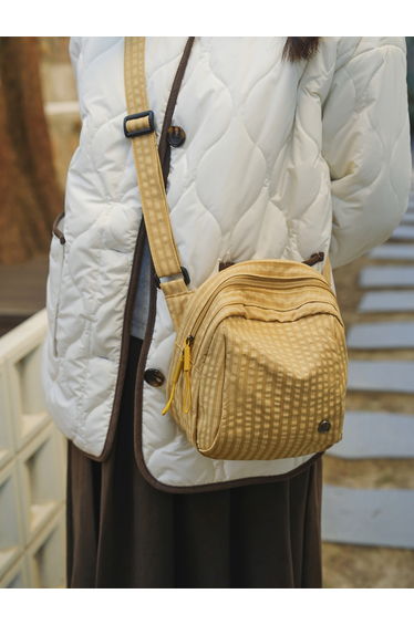 Yellow Checkered Crossbody Bag