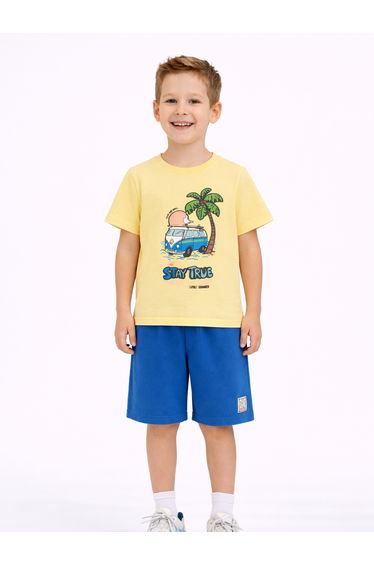 Boys Cotton Graphic T-Shirt and Shorts Set