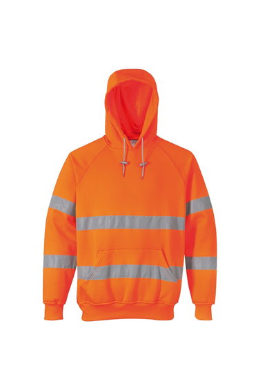 Portwest Unisex Hi-Vis Safety Hooded Sweatshirt / Hoodie - Orange