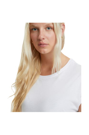New Morning Studios Womens/Ladies Extended Shoulder Regular T-Shirt - White