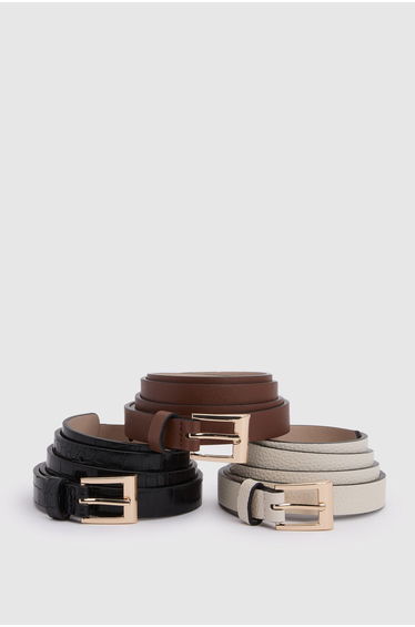 3 Pack Skinny Belts - multi
