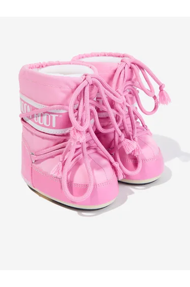 مون بوت بطول الركبة باللون الزهري