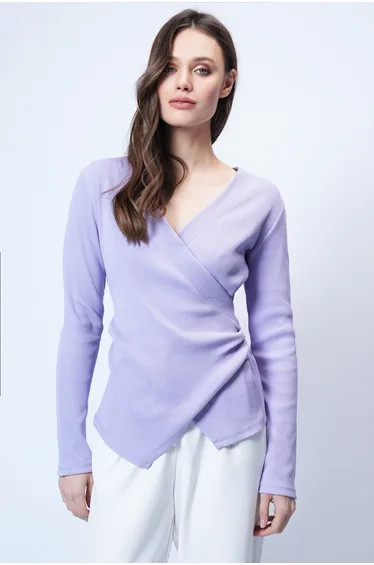 توب تريند ألاكاتي ستايل بنفسجي بأكمام طويلة