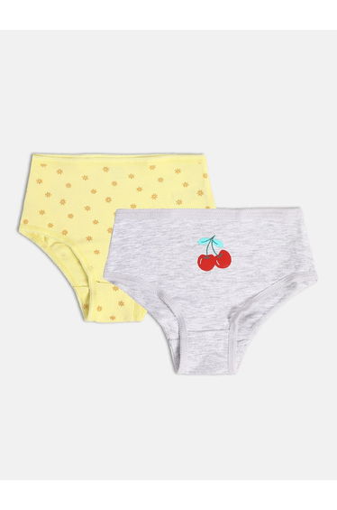 Pack of 2 - Girls Cotton Knitted Briefs
