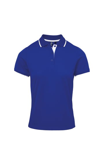 Premier Womens/Ladies Contrast Coolchecker Polo Shirt - Royal/White