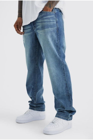 Relaxed Rigid Washed Jeans - vintage blue