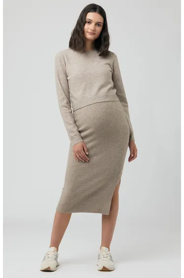 Dani Knit Maternity Skirt (Latte)