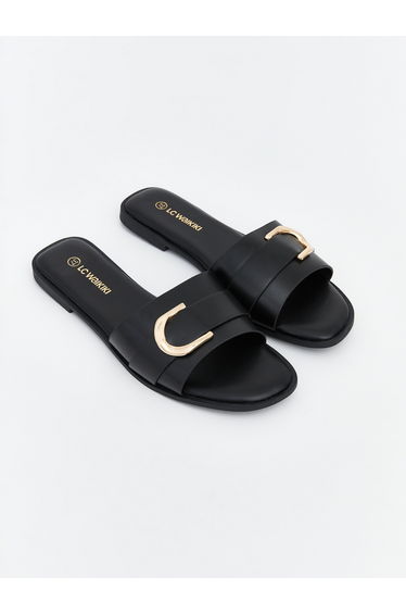Leather-Look Slides for Women