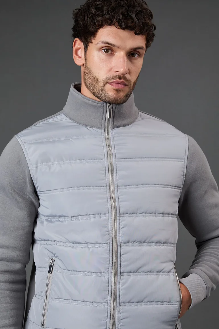 Grey Hybrid Padded Jacket - 3