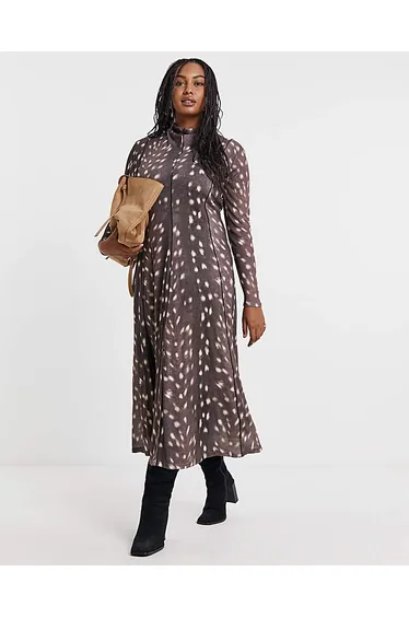 Simply Be Seamed Mesh Midi Dress