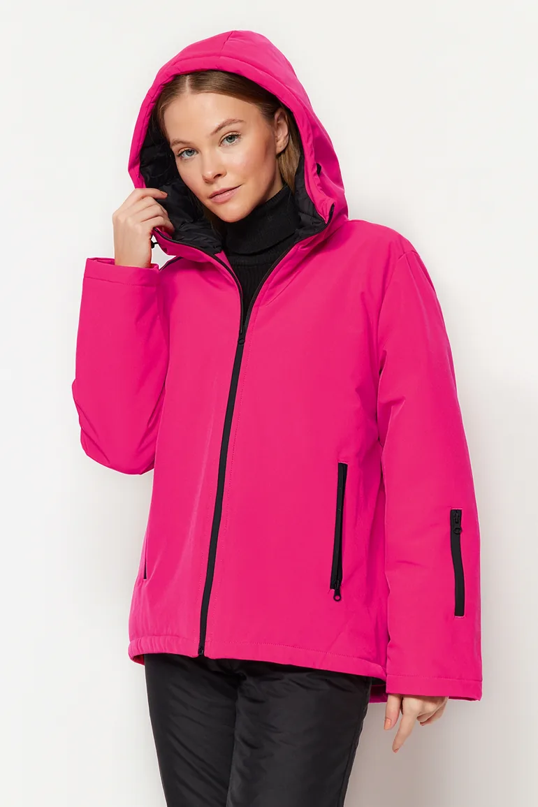 Winter Essentials/Ski Collection Pink Hooded Waterproof Puffer Jacket - 1