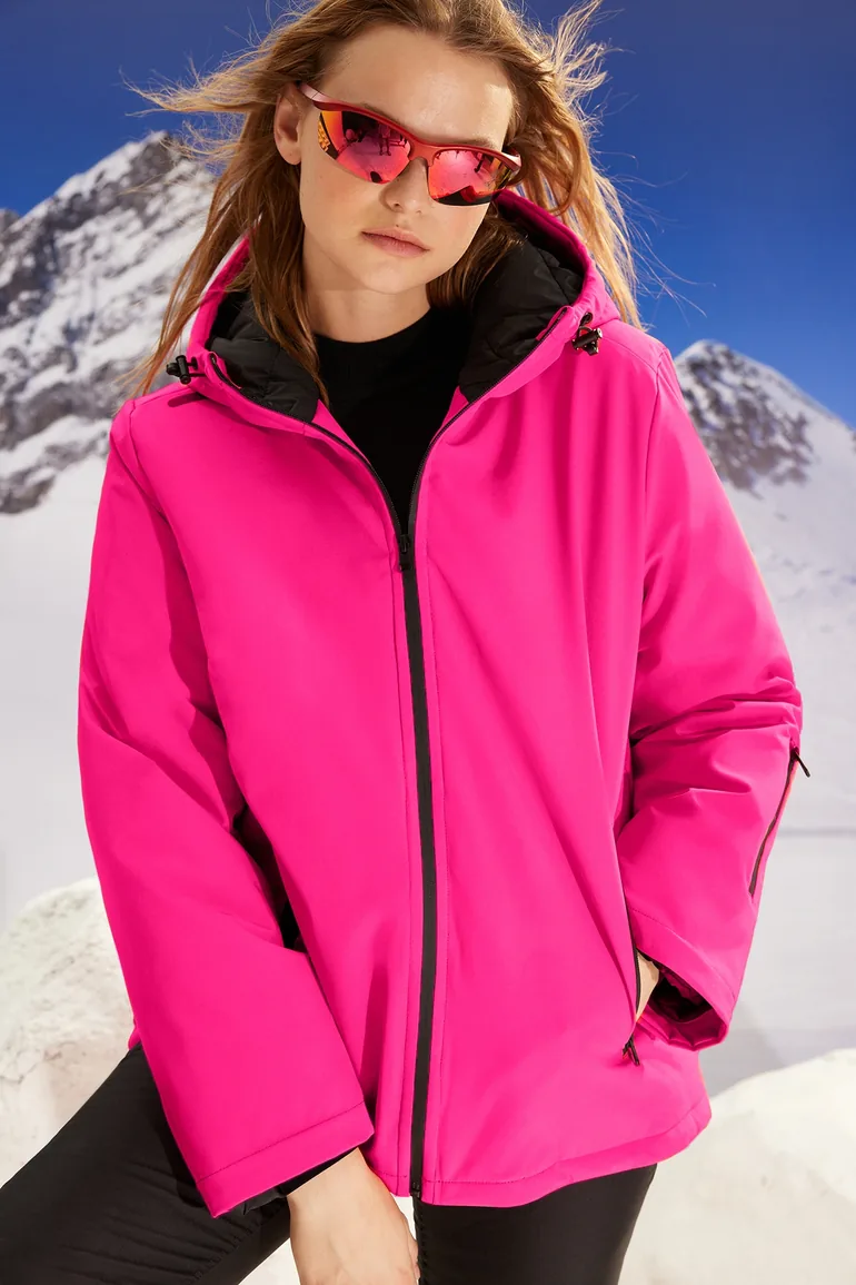 Winter Essentials/Ski Collection Pink Hooded Waterproof Puffer Jacket - 7