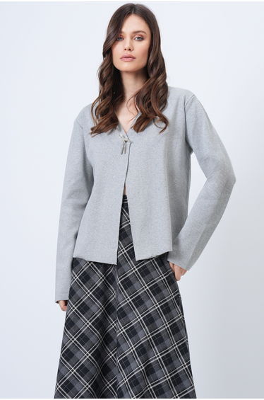Women's Grimelange V-Neck Brooch Detailed Ottoban Cardigan