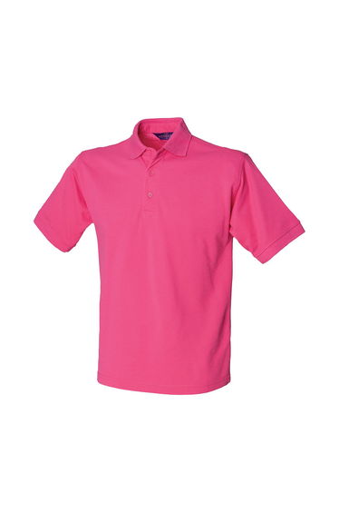 Henbury Mens Polycotton Heavy Polo Shirt - Fuchsia