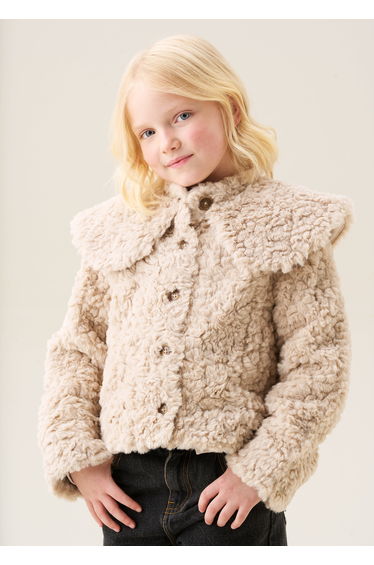 Cecile Cape Collar Fur Coat - Taupe
