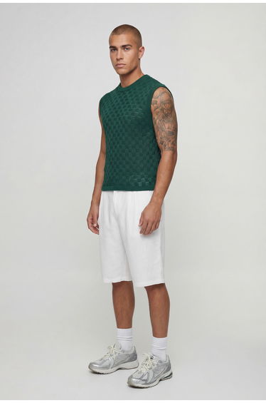 Shrunken Knitted Tank - forest