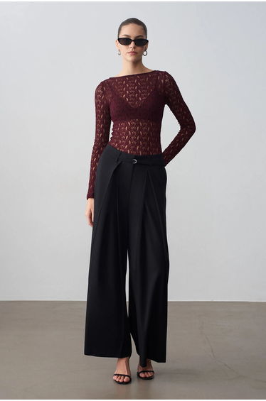 Dilvin Wide-Leg Pleated Trousers