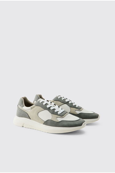 Chunky Colour Block Trainer - grey