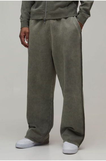 Wide Fit Exposed Seam Washed Jogger - vintage khaki