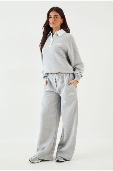 DSGN Studio Contrast Collar Rugby Sweatshirt - grey marl