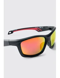 Red Lens Racer Sunglasses - black - 2