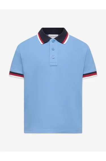 بلوزة بولو أطفال ولادي قطن - أزرق