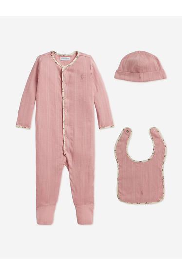 Ralph Lauren Baby Girls 3 Piece Babygrow Set in Pink