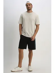 Men's Casual Shorts  Side Contrast Stripes, Elastic Waist, Front & Back Pockets