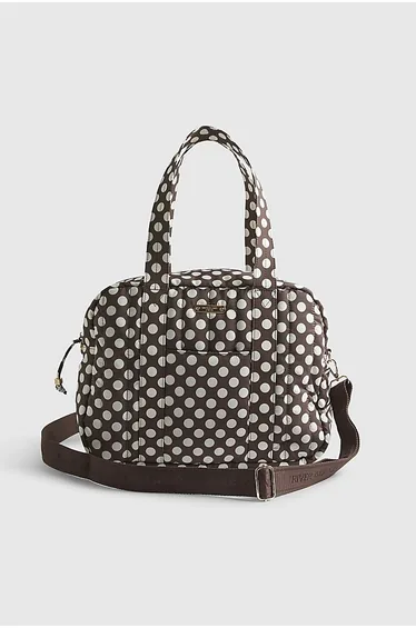 حقيبة هولدال مبطنة بدرزات بطبعة منقطة - بني