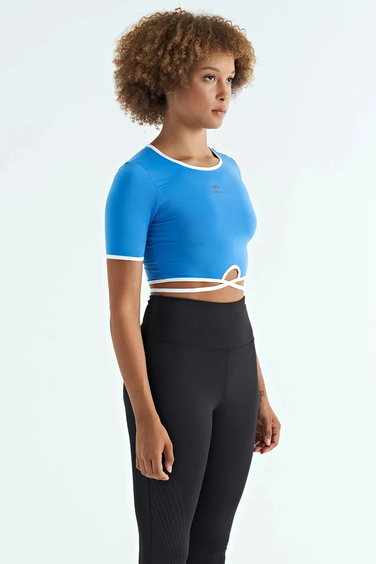 TOMMY Elastic Crop T-Shirt with Crew Neck - 3