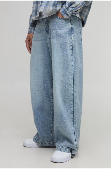 Denim Parachute Washed Jeans - light blue