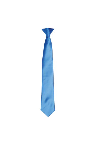Premier Colours Mens Satin Clip Tie - Sapphire